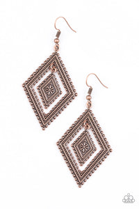 Paparazzi "Dusky Dunes" Copper Earrings Paparazzi Jewelry