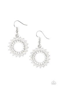 Paparazzi "Wreathed in Radiance" White Earrings Paparazzi Jewelry