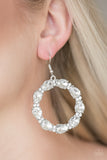 Paparazzi "Ring Around The Rhinestones" White Earrings Paparazzi Jewelry
