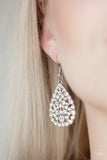 Paparazzi VINTAGE VAULT "Sparkle Brighter" White Earrings Paparazzi Jewelry