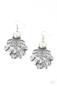 Paparazzi "A Bit On The Wildside" White Earrings Paparazzi Jewelry