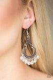 Paparazzi VINTAGE VAULT "Babe Alert" White Earrings Paparazzi Jewelry