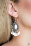 Paparazzi "Private Villa" White Earrings Paparazzi Jewelry