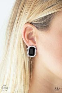 Paparazzi VINTAGE VAULT "Insta Famous" Black Clip On Earrings Paparazzi Jewelry