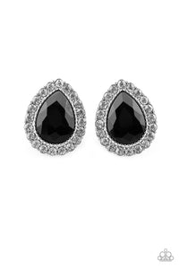 Paparazzi VINTAGE VAULT "All HAUTE and Bothered" Black Clip On Earrings Paparazzi Jewelry