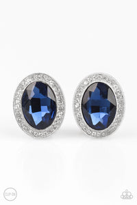 Paparazzi "Only FAME In Town" Blue Clip On Earrings Paparazzi Jewelry
