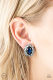 Paparazzi VINTAGE VAULT "East Side Etiquette" Blue Clip On Earrings Paparazzi Jewelry