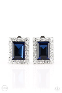 Paparazzi "Crowned Couture" Blue Clip On Earrings Paparazzi Jewelry
