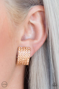 Paparazzi "Hollywood Hotshot" Gold Clip On Earrings Paparazzi Jewelry