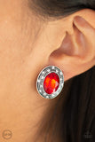 Paparazzi "East Side Etiquette" Red Clip On Earrings Paparazzi Jewelry