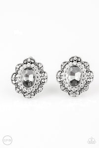 Paparazzi VINTAGE VAULT "Dine and Dapper" Silver Clip On Earrings Paparazzi Jewelry