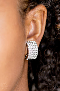 Paparazzi "Hollywood Hotshot" White Clip On Earrings Paparazzi Jewelry