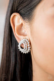 Paparazzi "Buckingham Beauty" White Clip On Earrings Paparazzi Jewelry