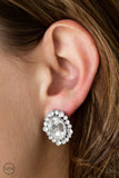 Paparazzi "Hold Court" White Clip On Earrings Paparazzi Jewelry