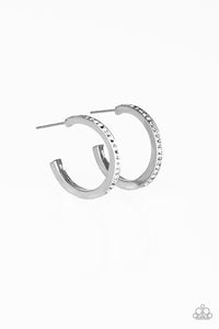 Paparazzi "Hoop Haven" White Earrings Paparazzi Jewelry