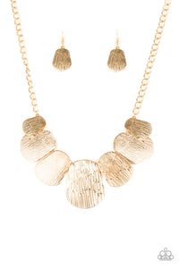 Paparazzi "CAVE The Day" Gold Necklace & Earring Set Paparazzi Jewelry