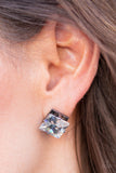 Paparazzi "Prima Donna Drama" Black Post Earrings Paparazzi Jewelry