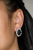 Paparazzi VINTAGE VAULT "Hold Court" Black Post Earrings Paparazzi Jewelry