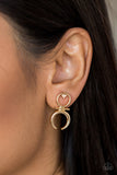 Paparazzi "Giza Goddess" Gold Crescent Geometric Shape Post Earrings Paparazzi Jewelry
