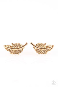 Paparazzi "Flying Feathers" Gold Post Earrings Paparazzi Jewelry