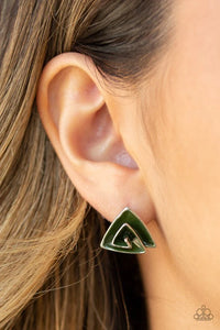 Paparazzi "On Blast" Green Post Earrings Paparazzi Jewelry