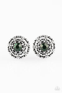 Paparazzi VINTAGE VAULT "Courtly Courtliness" Green Post Earrings Paparazzi Jewelry