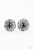 Paparazzi VINTAGE VAULT "Courtly Courtliness" Green Post Earrings Paparazzi Jewelry