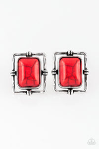 Paparazzi "Center STAGECOACH" Red Post Earrings Paparazzi Jewelry