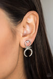 Paparazzi "Giza Goddess" Silver Crescent Geometric Shape Post Earrings Paparazzi Jewelry