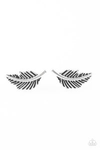 Paparazzi "Flying Feathers" Silver Post Earrings Paparazzi Jewelry