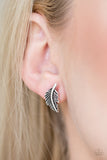 Paparazzi "Flying Feathers" Silver Post Earrings Paparazzi Jewelry
