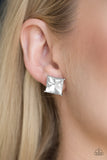 Paparazzi "Prima Donna Drama" White Post Earrings Paparazzi Jewelry