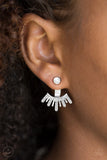 Paparazzi VINTAGE VAULT "Diva Dynamite" White Post Earrings Paparazzi Jewelry