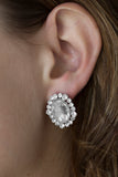 Paparazzi "Hold Court" White Post Earrings Paparazzi Jewelry