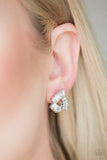 Paparazzi "Renegade Shimmer" White Post Earrings Paparazzi Jewelry
