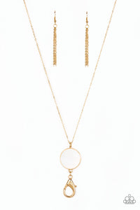 Paparazzi "Shimmering Seashores" Gold Lanyard Necklace & Earring Set Paparazzi Jewelry