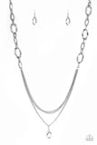 Paparazzi "Street Beat" Silver Lanyard Necklace & Earring Set Paparazzi Jewelry