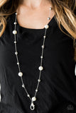 Paparazzi "Eloquently Eloquent" White Lanyard Necklace & Earring Set Paparazzi Jewelry