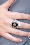 Paparazzi VINTAGE VAULT "Making History" Black Ring Paparazzi Jewelry