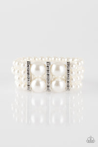 Paparazzi "Romance Remix" White Bracelet Paparazzi Jewelry