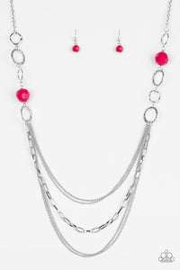 Paparazzi VINTAGE VAULT "Margarita Masquerades" Exclusive Pink Necklace & Earring Set Paparazzi Jewelry