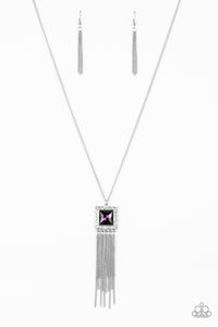 Paparazzi VINTAGE VAULT "Shimmer Sensei" Purple 043XX Necklace & Earring Set Paparazzi Jewelry