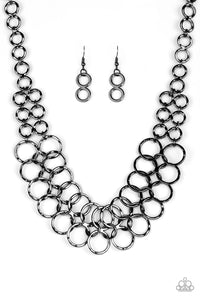 Paparazzi "Metro Maven" Black Necklace & Earring Set Paparazzi Jewelry