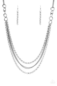 Paparazzi "Mechanical Mayhem" Silver Necklace & Earring Set Paparazzi Jewelry