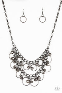 Paparazzi "Warning Belles" Black Necklace & Earring Set Paparazzi Jewelry