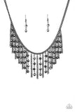 Paparazzi "Rebel Remix" Black Necklace & Earring Set Paparazzi Jewelry