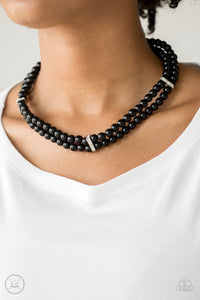 Paparazzi "Put On Your Party Dress" Black Necklace & Earring Set Paparazzi Jewelry