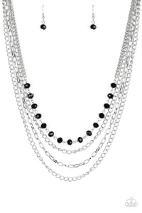 Paparazzi VINTAGE VAULT "Extravagant Elegance" Black Necklace & Earring Set Paparazzi Jewelry