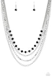 Paparazzi VINTAGE VAULT "Extravagant Elegance" Black Necklace & Earring Set Paparazzi Jewelry