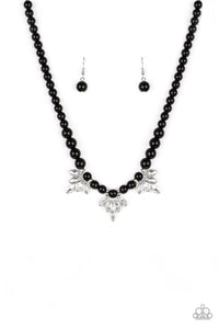 Paparazzi VINTAGE VAULT "Society Socialite" Black Necklace & Earring Set Paparazzi Jewelry